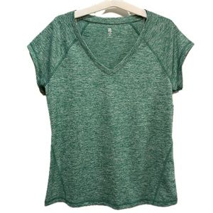 NWT Ideology Rapidry V Neck Performance T-Shirt Forest Rain